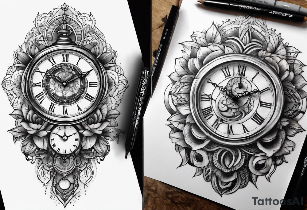 clock tattoo idea