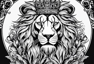 Man tattoo under the sign of a lion tattoo idea