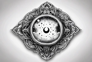 A tattoo that resembles ring for my finger with the word "the universe" tattoo idea