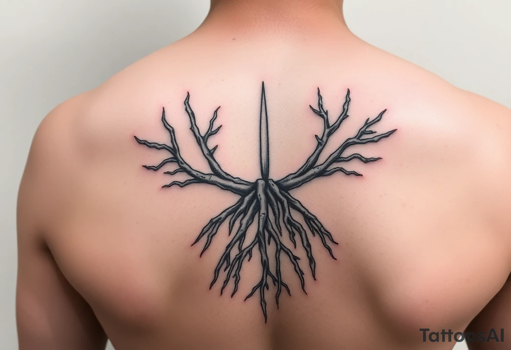 Minimal never seen before lighting and roots tattoo idea