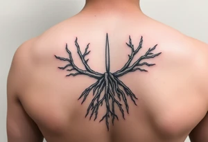 Minimal never seen before lighting and roots tattoo idea