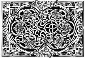 four leaf clover shaped tattoo with different celtic knots in each leaf - trinity, love knot, spiral, dara tattoo idea