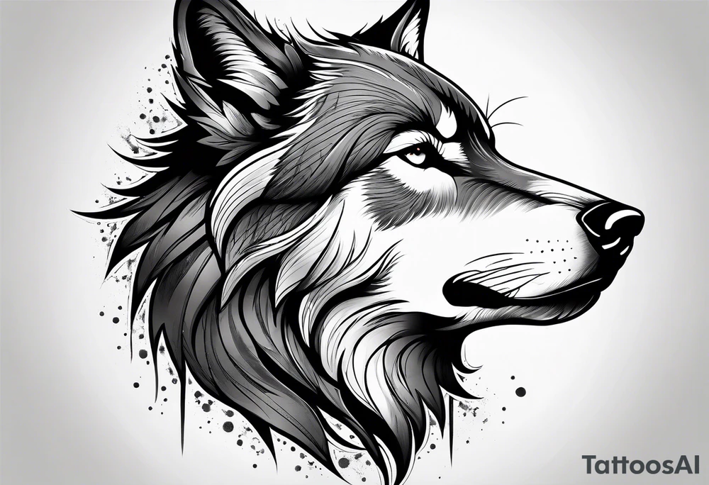 howling wolf tattoo idea