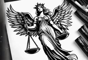 lady justice pheonix tattoo idea