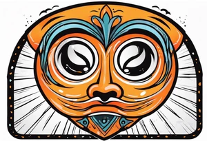 Crying mask that is orange and black tattoo idea