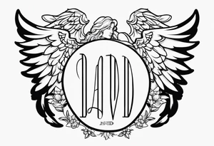 Name David with angel tattoo idea