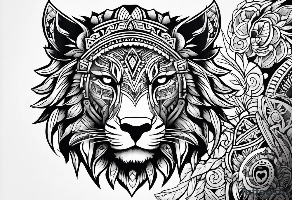 Aztec animal tattoo idea