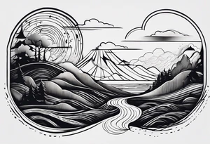 Minimalistic tattoo design that symbolizes the lyric "the lines you're afraid of are all made up". tattoo idea