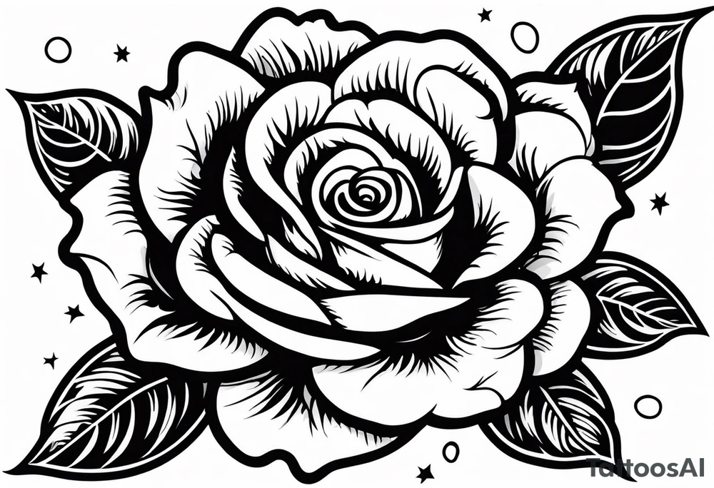 American traditional rose tattoo idea