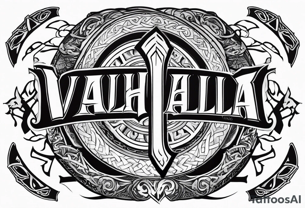 Valhalla viking shield axe sword warrior tattoo idea