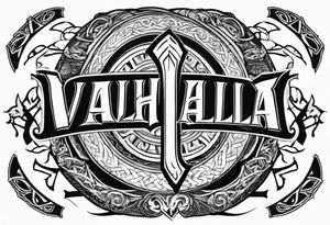 Valhalla viking shield axe sword warrior tattoo idea