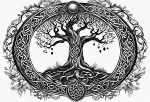 full torso celtic armor viking tree of life yggdrasil tattoo idea