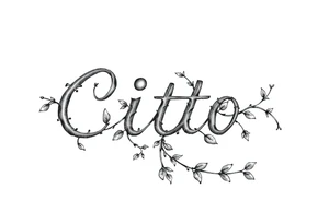 Write the name Cito but make it look like a vine with detail it should resemble cursive but keep it looking like it’s written in vine make it sideways facing left going downward tattoo idea