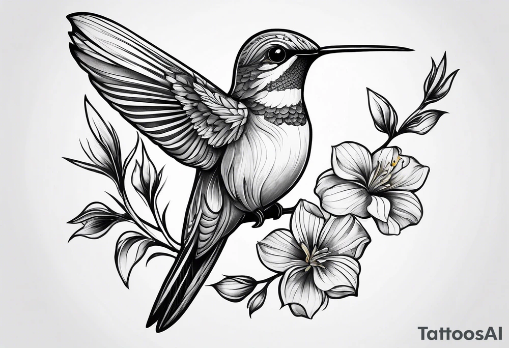 colibri bird
flowers
fine line tattoo idea