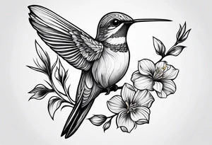colibri bird
flowers
fine line tattoo idea
