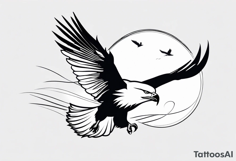 flying fish eagle tattoo idea