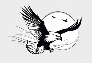 flying fish eagle tattoo idea