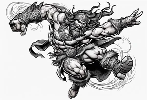 leaping barbarian tattoo idea