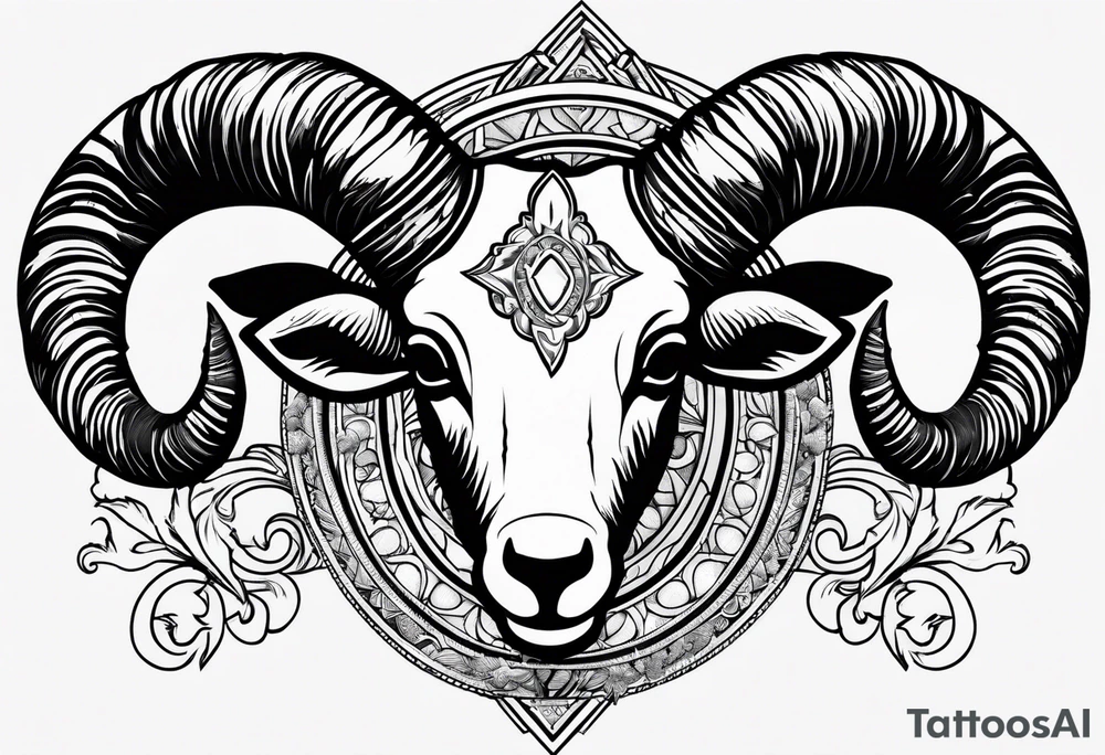 Aries ram horns , 04-02-85 tattoo idea