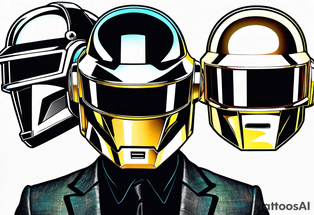 The two Daft Punk masks side by side tattoo idea