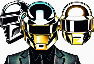 The two Daft Punk masks side by side tattoo idea