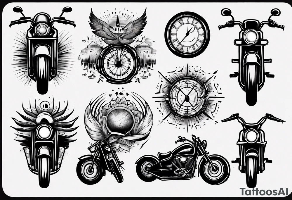 Mitircycle headlights tattoo idea