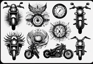 Mitircycle headlights tattoo idea