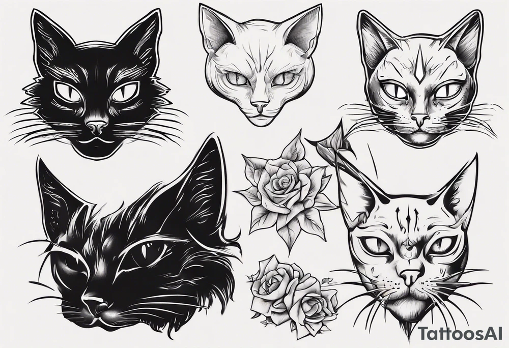 black cat tattoo idea