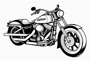 Harley Davidson  with tall handlebars tattoo idea