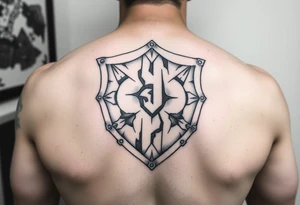 stone shield tattoo idea