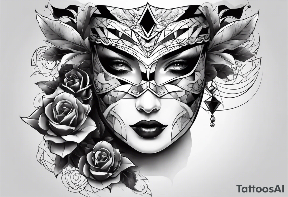 tattoo fool sleeve, broken mask tattoo idea