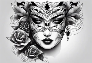 tattoo fool sleeve, broken mask tattoo idea