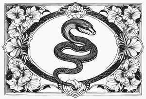 middle of the chest, naturalistic, floral maybe or snake minimalist complex tattoo maybe animals included around 15 cm wide tattoo idea