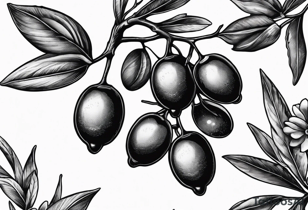 An olive branch with a thornvine tattoo idea