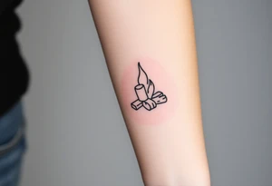 Bonfire with marshmallow tattoo idea