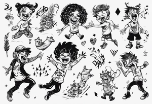 Wild kid who loves to play and jump tattoo idea