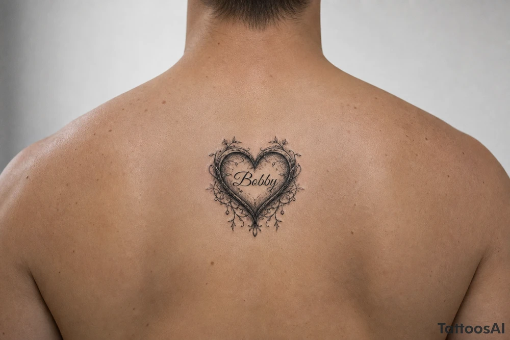 Heart cute adorable beautiful girly preppy heart tattoos with women boyfriends name that is named Bobby tattoo idea