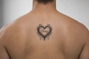Heart cute adorable beautiful girly preppy heart tattoos with women boyfriends name that is named Bobby tattoo idea