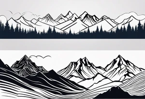 Mountain range silhouette chic tattoo idea