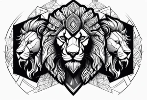 Spartan and lion tattoo idea