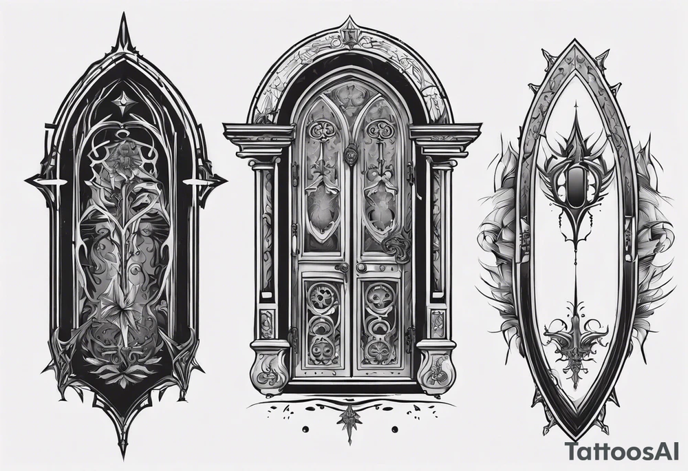Gothic door tattoo idea