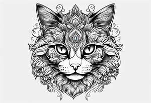 cute cat tattoo idea