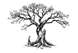 People picking tree tattoo idea