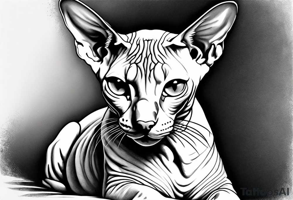 sphynx cat tattoo idea