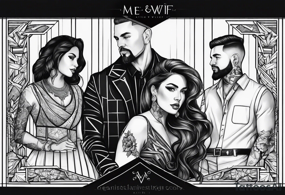 me and wife with two boys tattoo idea
