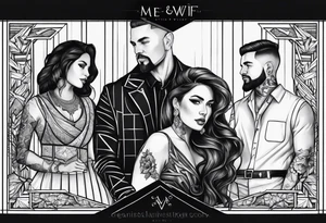 me and wife with two boys tattoo idea