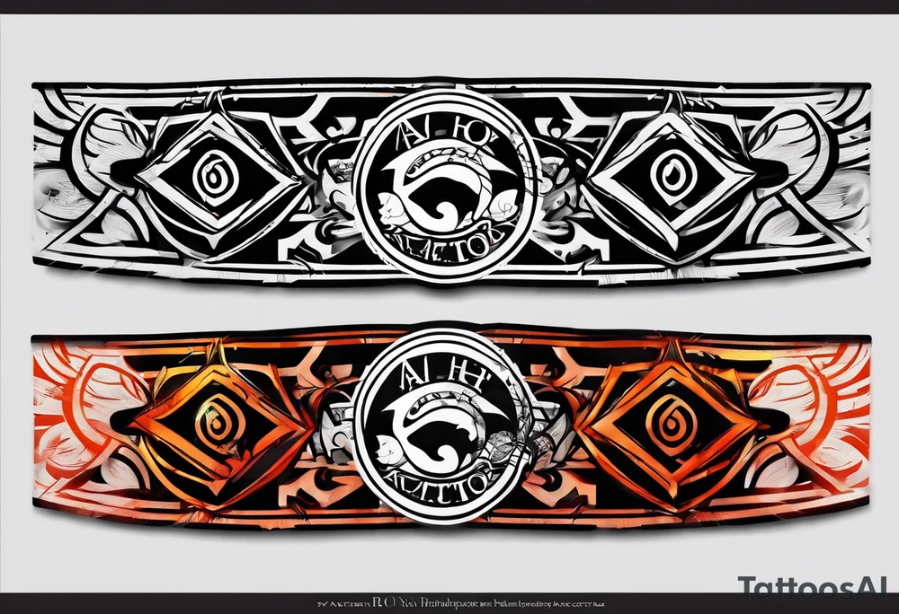 A naruto headband with the letters AR in the middle tattoo idea