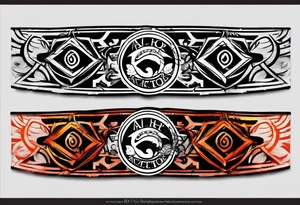 A naruto headband with the letters AR in the middle tattoo idea