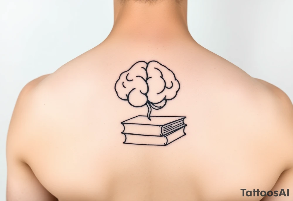 combine a mind and books tattoo idea