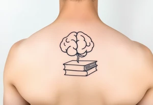 combine a mind and books tattoo idea